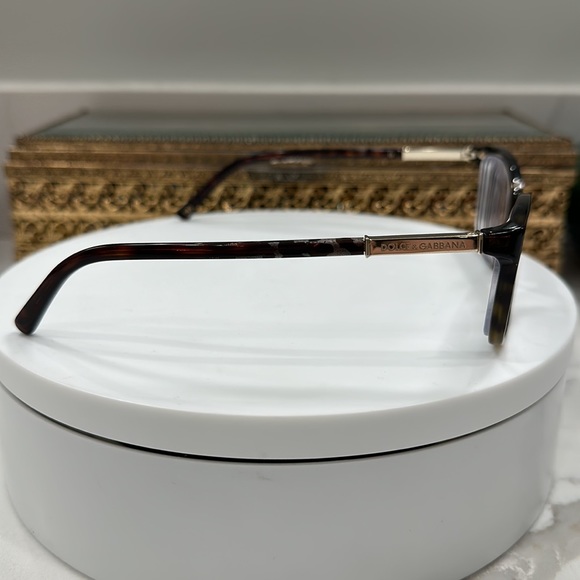 Dolce & Gabbana Rx Tortoiseshell Eyeglass Frames/Etched Temple Arms EUC D&G Case - Picture 5 of 17